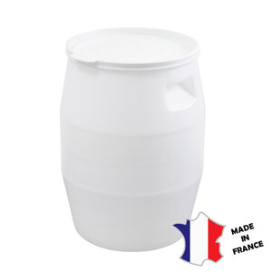 GILAC Fût 50 L | couvercle languette | blanc