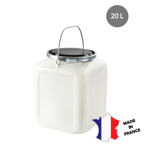 GILAC 3x Bonbonne 20 L | genouillère métal | couvercle | blanc GILAC 3x Bonbonne 20 L | genouillère métal | couvercle | blanc
