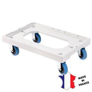 GILAC Socle rouleur 4 roues silence pivotantes | chape acier | gris | 613(l)x414x172mm