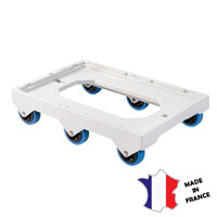 Socle rouleur 6 roues silence | axe acier | gris | 613(l)x414x135mm