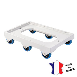 GILAC Socle rouleur 6 roues silence | axe acier | gris | 613(l)x414x135mm