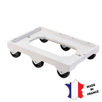 Socle rouleur 6 roues | axe inox | gris | 613(l)x414x135mm