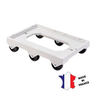 GILAC Socle rouleur 6 roues | axe inox | gris | 613(l)x414x135mm