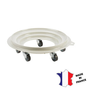 GILAC Socle rouleur rond 5 roues | chape acier | gris | 500(l)x470x130mm