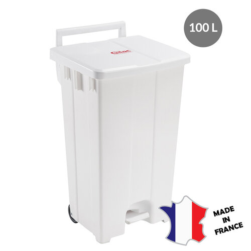 GILAC Collecteur à pédale 100 L | couvercle blanc | 515(l)x477x925mm