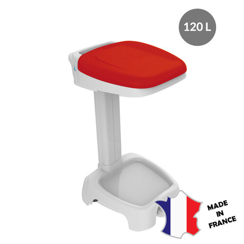 GILAC Support sac 120 L + couvercle blanc | 640(l)x500x970mm