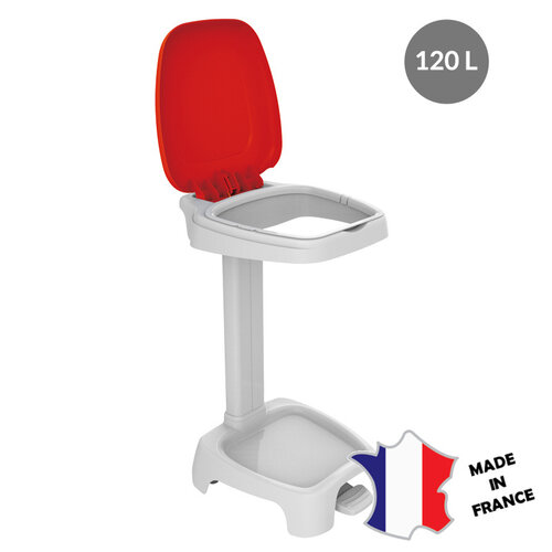 GILAC Support sac 120 L + couvercle blanc | 640(l)x500x970mm