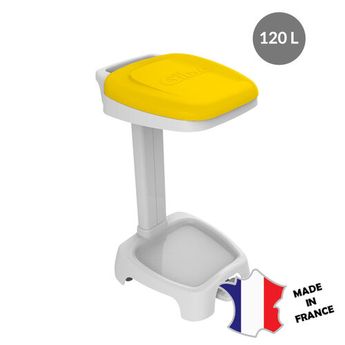 GILAC Support sac 120 L + couvercle blanc | 640(l)x500x970mm