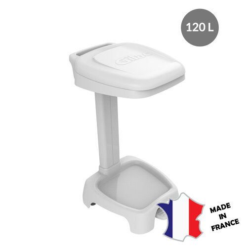 GILAC Support sac 120 L + couvercle blanc | 640(l)x500x970mm