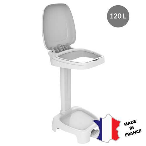 GILAC Support sac 120 L + couvercle blanc | 640(l)x500x970mm