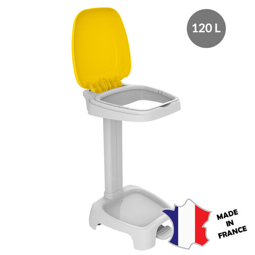 GILAC Support sac 120 L + couvercle blanc | 640(l)x500x970mm