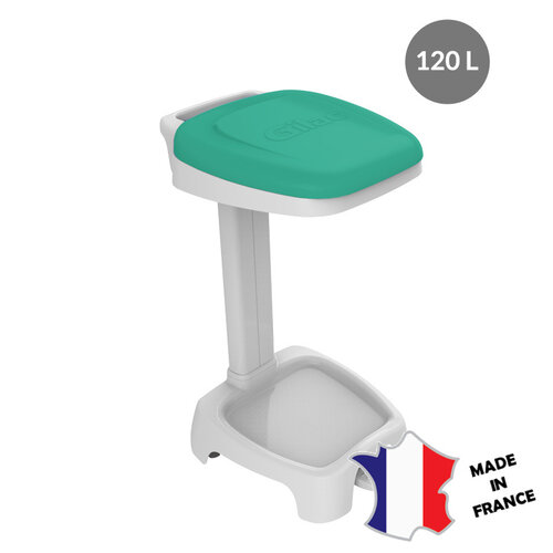 GILAC Support sac 120 L + couvercle blanc | 640(l)x500x970mm