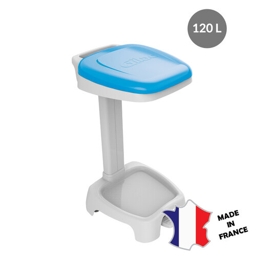 GILAC Support sac 120 L + couvercle blanc | 640(l)x500x970mm