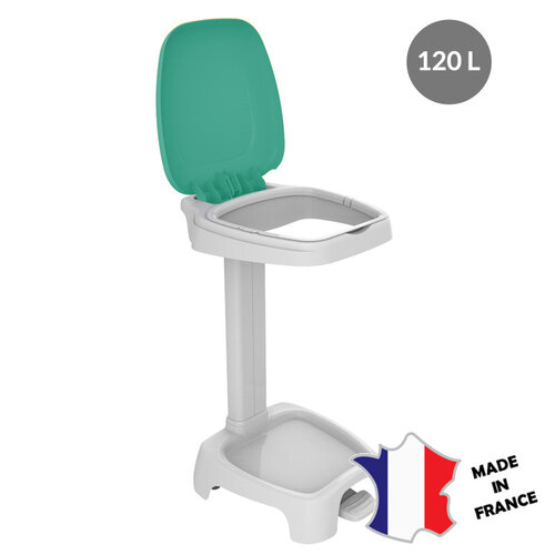 GILAC Support sac 120 L + couvercle blanc | 640(l)x500x970mm