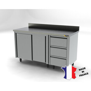 Sofinor Buffet 2000(l)x700x900mm | dessus dosseret | 2 portes à glissières | 3 tiroirs