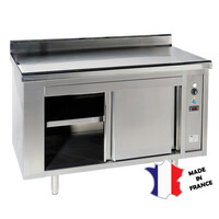 Meuble étuve ventilé | Inox | dessus à dosseret EP 15/10ieme | à bords rayonnes | sur verins | 1200(l)x700x900mm