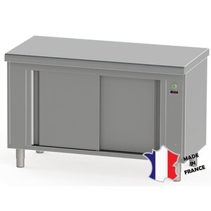 Sofinor Meuble étuve ventilé | Inox | dessus central EP 15/10ieme | à bords rayonnes | sur verins | 1200(l)x700x900mm