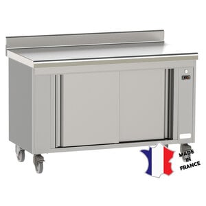 Sofinor Meuble étuve ventilé | Inox | dessus à dosseret EP 15/10ieme | à bords rayonnes | sur roulettes | 1200(l)x700x900mm Sofinor Meuble étuve ventilé | Inox | dessus à dosseret EP 15/10ieme | à bords rayonnes | sur roulettes | 1200(l)x700x900mm