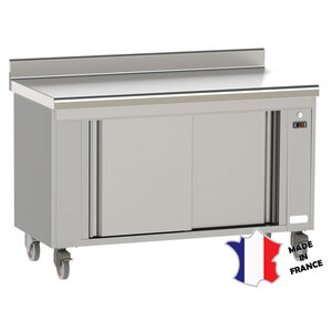 Sofinor Meuble étuve ventilé | Inox | dessus à dosseret EP 15/10ieme | à bords rayonnes | sur roulettes | 1200(l)x700x900mm Sofinor Meuble étuve ventilé | Inox | dessus à dosseret EP 15/10ieme | à bords rayonnes | sur roulettes | 1200(l)x700x900mm