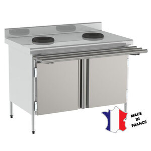 Sofinor Meuble de pré-tri | Inox | 2 portes | 2 trous vide dechets | 1200(l)x700x900mm Sofinor Meuble de pré-tri | Inox | 2 portes | 2 trous vide dechets | 1200(l)x700x900mm