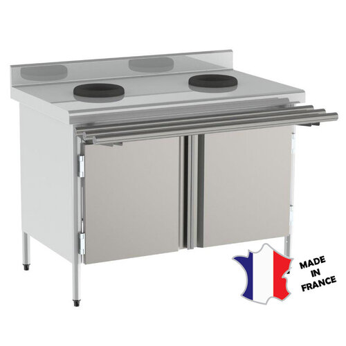 Sofinor Meuble de pré-tri | Inox | 2 portes | 2 trous vide dechets | 1200(l)x700x900mm Sofinor Meuble de pré-tri | Inox | 2 portes | 2 trous vide dechets | 1200(l)x700x900mm