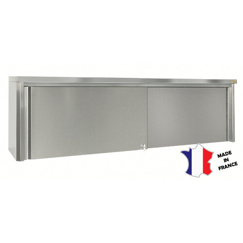 Sofinor Meuble mural | Inox | 2 portes coulissantes | 1000(l)x407x600mm | toit plat | avec serrure