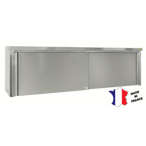 Sofinor Meuble mural | Inox | 2 portes coulissantes | 1000(l)x407x600mm | toit plat | avec serrure