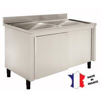 Meuble plonge | Inox | 1 bac | égouttoir à droite | sur verins | 1400(l)x600x900mm