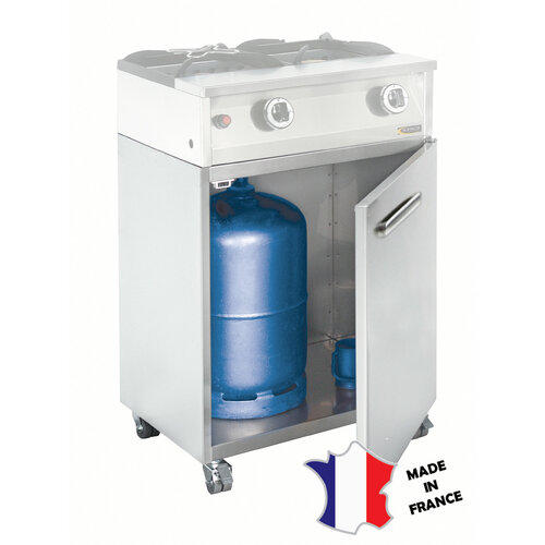 Sofinor Meuble pour réchauds gaz 2 feux| Inox | sur roulettes | avec porte | 600(l)x490x732mm Sofinor Meuble pour réchauds gaz 2 feux| Inox | sur roulettes | avec porte | 600(l)x490x732mm