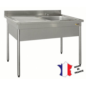 Sofinor Plonge avec cache-cuve | Inox | bord droit | pieds ronds | 1 cuve 1200(l)x600x900mm Sofinor Plonge avec cache-cuve | Inox | bord droit | pieds ronds | 1 cuve 1200(l)x600x900mm