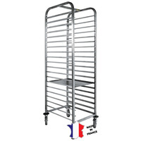 Echelle à plaques | Inox | 20 etages | 465(l)612x1775mm | roulettes chape zinguée