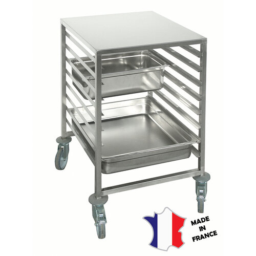 Sofinor Chariot echelle bas GN2/1 | Inox | 8 etages | roulettes polyamide | 590(l)x683x900mm Sofinor Chariot echelle bas GN2/1 | Inox | 8 etages | roulettes polyamide | 590(l)x683x900mm