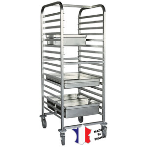 Sofinor Chariot echelle à bacs GN2/1 | Inox | 17 etages | roulettes polyamide | 588(l)x672x1665mm Sofinor Chariot echelle à bacs GN2/1 | Inox | 17 etages | roulettes polyamide | 588(l)x672x1665mm