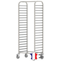 Echelle à plaques | Inox | 20 etages | 662(l)412x1775mm | roulettes chape polyamide