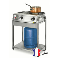 Table uniquement avec ètagère pour réchauds gaz | 2 feux | 656(l)x430x700mm
