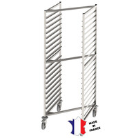Chariot echelles à glissières | Inox | 20 niveaux | GN 2/1 | roulettes polyamide 588(l)x672x1797mm