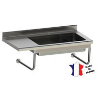 Table de déboîtage rayonnee | suspendue | Inox | 1200(l)x700x900mm | 1 cuve GN 2/1 à droite
