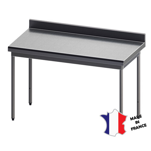 Sofinor Table démontable rayonnee | Inox | à dosseret | pieds ronds | 600(l)x600x900mm | sur vérins inox