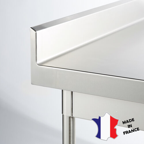 Sofinor Table démontable rayonnee | Inox | à dosseret | pieds ronds | 700(l)x700x900mm | sur roulettes inox Sofinor Table démontable rayonnee | Inox | à dosseret | pieds ronds | 700(l)x700x900mm | sur roulettes inox