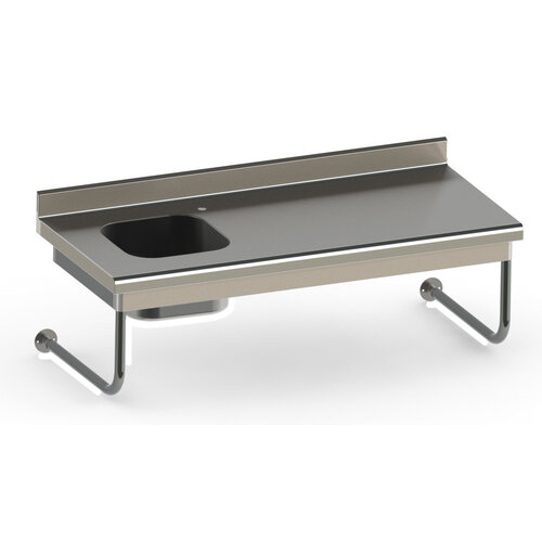 Sofinor Table du chef rayonnee suspendue | Inox | 1 cuve | 700(l)x700x900mm