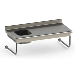 Sofinor Table du chef rayonnee suspendue | Inox | 1 cuve | 700(l)x700x900mm
