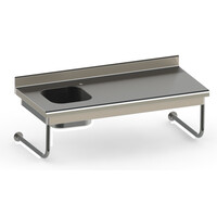Table du chef rayonnee suspendue | Inox | 1 cuve | 700(l)x700x900mm
