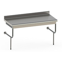 Table à dosseret semi-suspendue rayonnee | Inox | 1000(l)x600mm