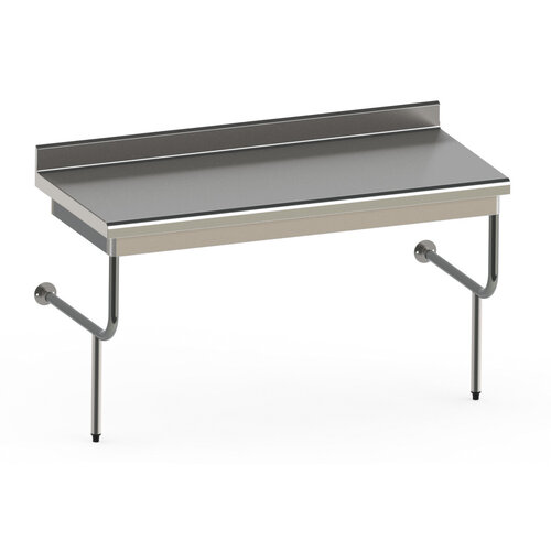Sofinor Table à dosseret semi-suspendue rayonnee | Inox  | 1000(l)x600mm