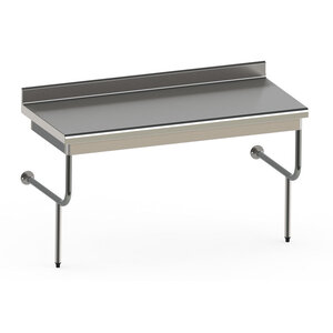 Sofinor Table à dosseret semi-suspendue rayonnee | Inox  | 1000(l)x600mm