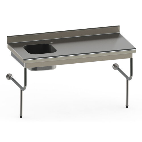 Sofinor Table du chef rayonnee semi-suspendue | Inox | 1 cuve | 700(l)x700x900mm