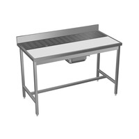 Table tradition de dessouvidage mixte | Inox | Grille inox + plaque poly | 1200(l)x700x900mm