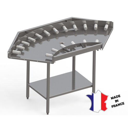 Sofinor Courbe à mini-rouleau | Inox | pieds ronds | longeur 1100mm