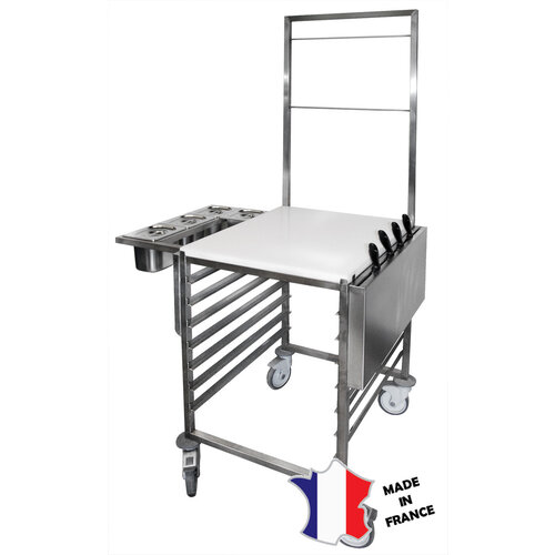 Sofinor Chariot du chef | Inox | 7 niveaux GN2/1 | poly-boite couteau support 6 GN1/6 | 590(l)x675x1750mm
