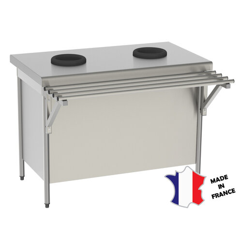 Sofinor Meuble de pré-tri avec 2 trous vide-déchets | 1200(l)x700x900mm Sofinor Meuble de pré-tri avec 2 trous vide-déchets | 1200(l)x700x900mm